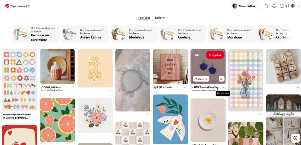 Inspiration Peinture sur céramique: photo expliquant comment naviguer dans Pinterest